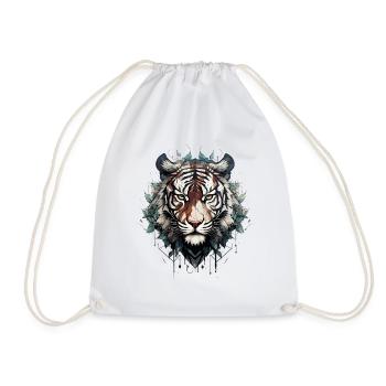 Tiger - Drawstring Bag - white - Front