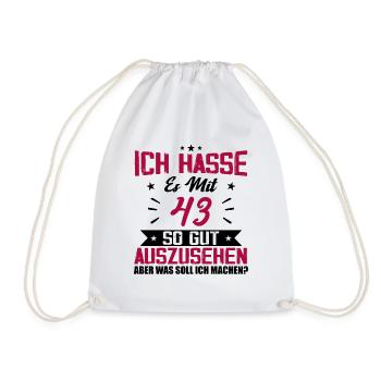 Ich hasse es mit 43 Geburtstag Gut Aussehen - Turnbeutel - Weiß - Vorne