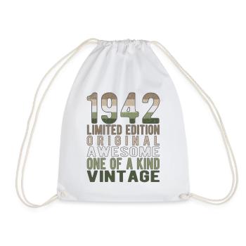 Limited Edition seit 1942 Geburtstag Vintage 1942 - Turnbeutel - Weiß - Vorne