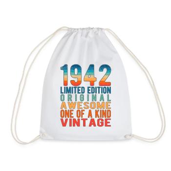 Limited Edition seit 1942 Geburtstag Vintage 1942 - Turnbeutel - Weiß - Vorne