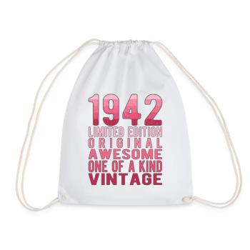 Limited Edition seit 1942 Geburtstag Vintage 1942 - Turnbeutel - Weiß - Vorne