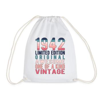 Limited Edition seit 1942 Geburtstag Vintage 1942 - Turnbeutel - Weiß - Vorne