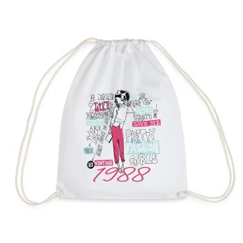 Vintage 1988 Birthday Gift 1988 Girl 1988 - Drawstring Bag - white - Front