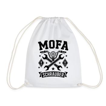 Moped Mechanic Tuning - Drawstring Bag - white - Front