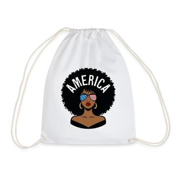 America Afro - Drawstring Bag - white - Front