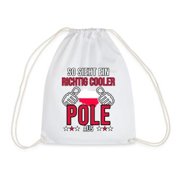 Polen Spruch So sieht ein richtig cooler Pole aus - Turnbeutel - Weiß - Vorne