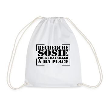 recherche sosie...citation, message, humour - Sac de sport léger - blanc - Devant