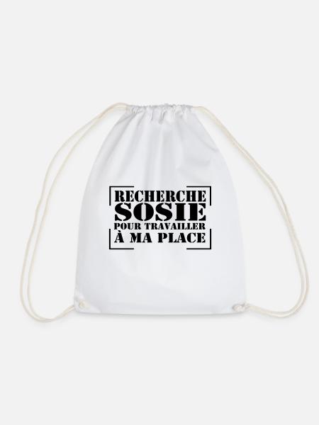 recherche sosie...citation, message, humour - Sac de sport léger - blanc
