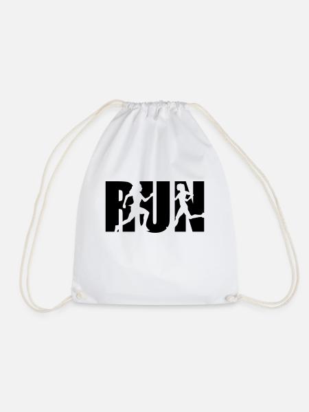 Run, Laufen, Läuferin - Turnbeutel - Weiß