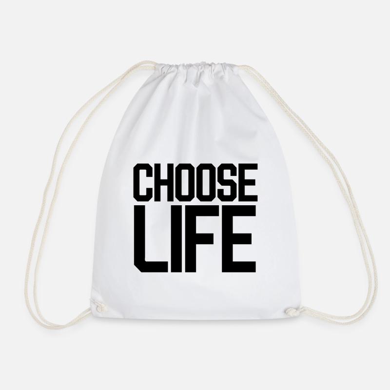 CHOOSE LIFE WHAM! George Michael T-SHIRT - Drawstring Bag - white
