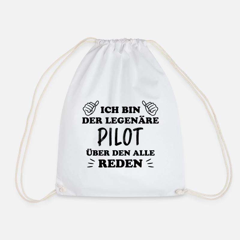 Pilot Lustige Spruch Flug Flugsport Pilot Geschenk - Turnbeutel - Weiß