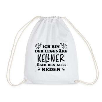 Kellner Lustige Spruch Service Restaurant Geschenk - Turnbeutel - Weiß - Vorne