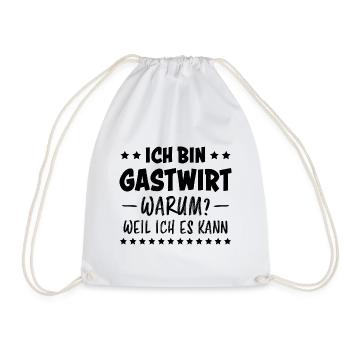 Gastwirt Fun Spruch Kneipe Wirt Gastwirt Geschenk - Turnbeutel - Weiß - Vorne