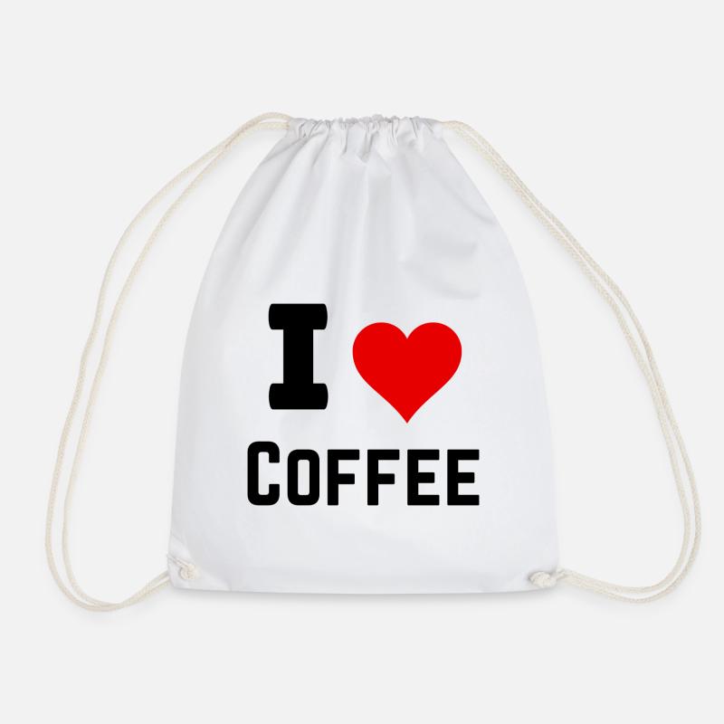 Ich liebe Kaffee - Turnbeutel - Weiß