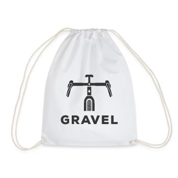 Gravel Fahrrad Grafik - Turnbeutel - Weiß - Vorne