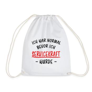 Servicekraft Dienstleistung Lustig Spruch Geschenk - Turnbeutel - Weiß - Vorne