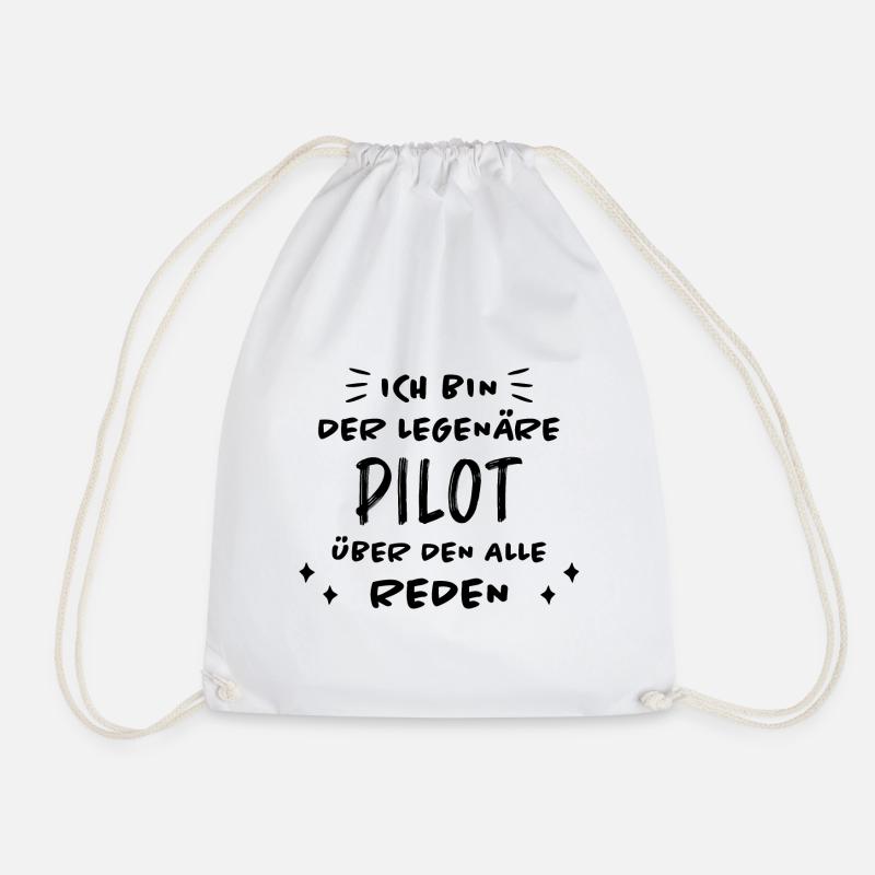 Pilot Lustige Spruch Flug Flugsport Pilot Geschenk - Turnbeutel - Weiß