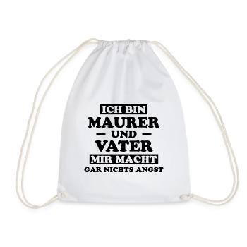 Maurer Lustiger Spruch Baustelle Maurer Geschenk - Turnbeutel - Weiß - Vorne