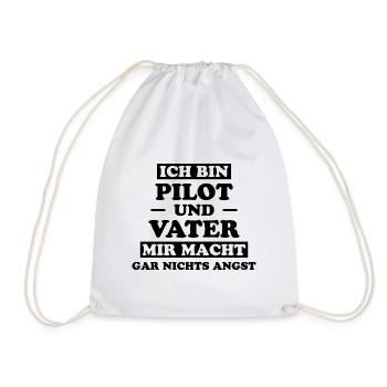Pilot Spruch Flug Flugsport Witz Piloten Geschenk - Turnbeutel - Weiß - Vorne