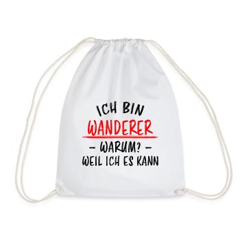 Wanderer Outdoor Lustiger Spruch Wandern Geschenk - Turnbeutel - Weiß - Vorne
