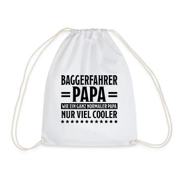Baggerfahrer Lustiger Spruch Beruf Bagger Geschenk - Turnbeutel - Weiß - Vorne