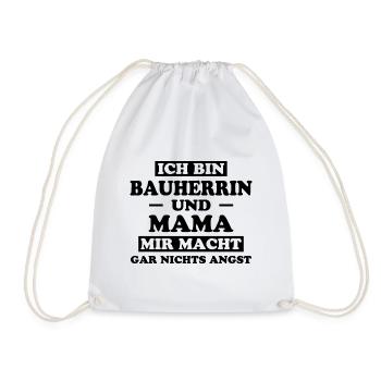 Bauherrin Spruch Bauherr Lustig Bauherrin Geschenk - Turnbeutel - Weiß - Vorne