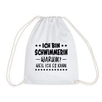 Schwimmerin Spruch Schwimmen Schwimmerin Geschenk - Turnbeutel - Weiß - Vorne