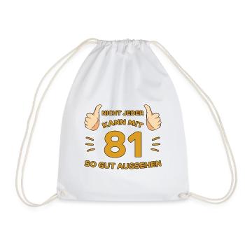 81. Geburtstag Geschenk 81 Jahre Jahrgang Geschenk - Turnbeutel - Weiß - Vorne