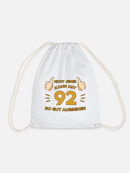 92. Geburtstag Geschenk 92 Jahre Jahrgang Geschenk - Turnbeutel - Weiß