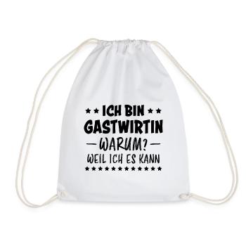 Gastwirtin Spruch Kneipe Wirtin Gastwirt Geschenk - Turnbeutel - Weiß - Vorne