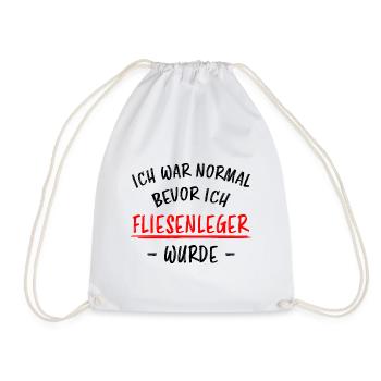 Fliesenleger Lustig Spruch Job Bodenleger Geschenk - Turnbeutel - Weiß - Vorne