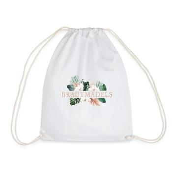 Brautmädels! Floral, Boho,Tropic, personalisierbar - Turnbeutel - Weiß - Vorne
