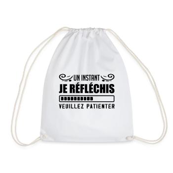 Un Instant Je Réfléchis, Veuillez Patienter Humour - Sac de sport léger - blanc - Devant