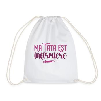 My aunt is a nurse - Drawstring Bag - white - Front