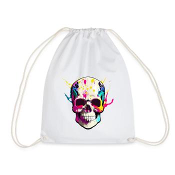 skull couleur - Sac de sport léger - blanc - Devant