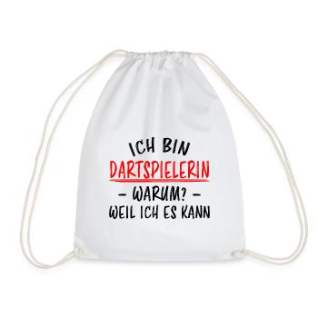 Dartspielerin Witz Spruch Darts Dartpfeil Geschenk - Turnbeutel - Weiß - Vorne