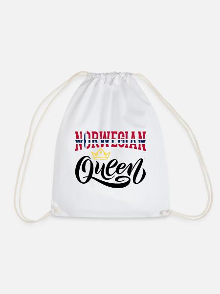 Reine norvégienne Norvège Drapeau norvégien - Sac de sport léger - blanc