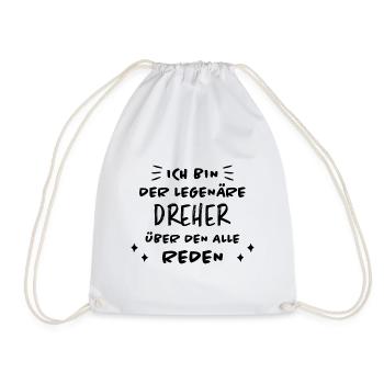 Dreher Fun Spruch Drehmaschinen Dreher Geschenk - Turnbeutel - Weiß - Vorne