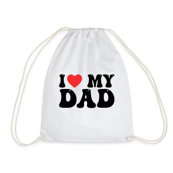 I Love My Dad - Drawstring Bag - white - Front