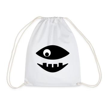 Fish shows teeth - Drawstring Bag - white - Front