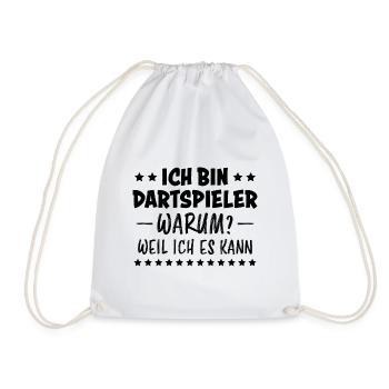 Dartspieler Witz Spruch Darts Dartpfeil Geschenk - Turnbeutel - Weiß - Vorne