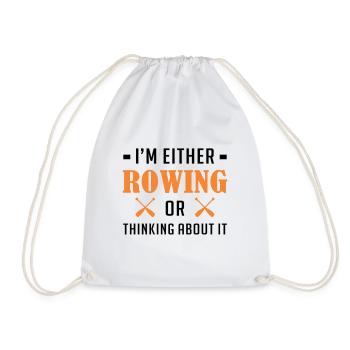Rowing Rowing Rowing Rowing Rowing Rowing Water Sports Rowing - Drawstring Bag - white - Front