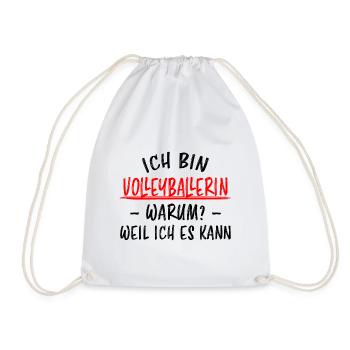 Volleyballerin Spruch Fun Beachvolleyball Geschenk - Turnbeutel - Weiß - Vorne