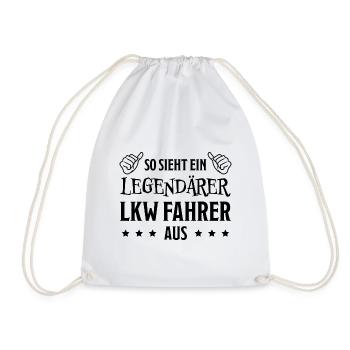 LKW Fahrer Fun Lustiges Spruch LKW Fahrer Geschenk - Turnbeutel - Weiß - Vorne