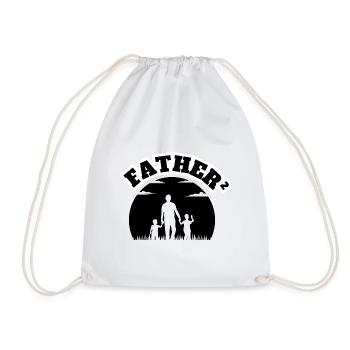 Le Papa qui Marche² 2 Fils Noir - Sac de sport léger - blanc - Devant