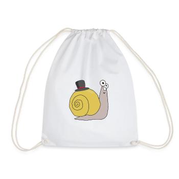 Schnecke mit Hut lustige Tiere für Kinder - Sac de sport léger - blanc - Devant