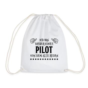 Pilot Lustige Spruch Flug Flugsport Pilot Geschenk - Turnbeutel - Weiß - Vorne