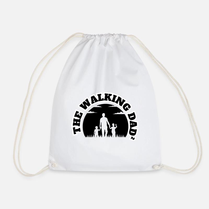The Walking Dad² 2 Sons Black - Drawstring Bag - white