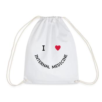 I love internal medicine - Drawstring Bag - white - Front
