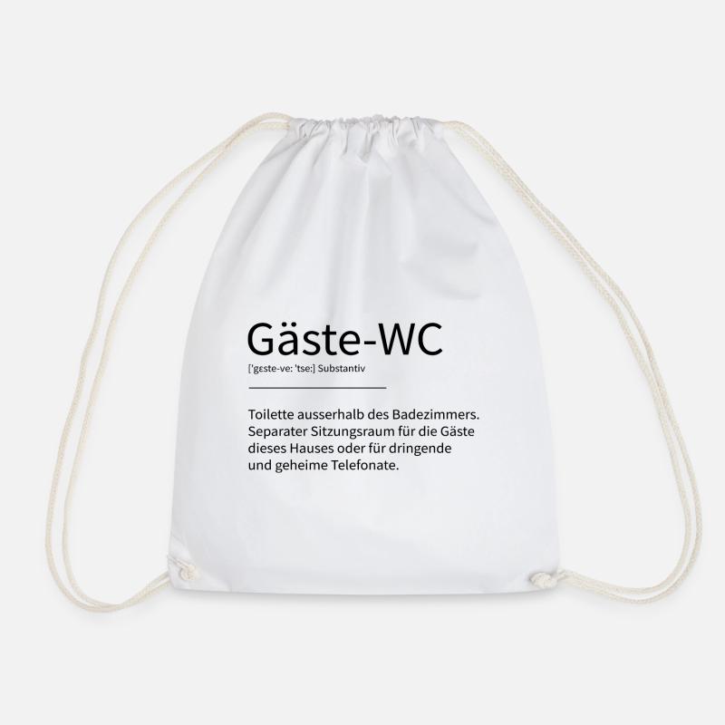 Gäste WC Definition Lustig Toilette Gast Geschenk - Turnbeutel - Weiß